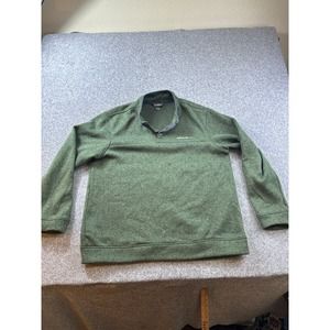 Men's XL EDDIE BAUER Green 1/4 Zip Pullover Sweater Excellent Condition